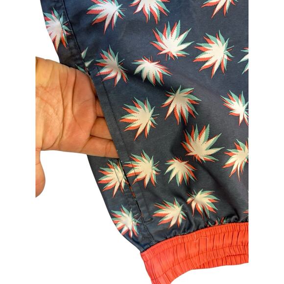 Micros Swim Trunks Men’s XL 1X Coral Reefer Leaf Print Board Shorts Beach Party - Picture 6 of 12